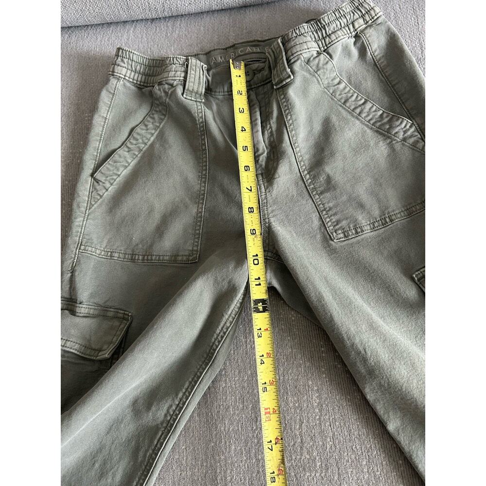 American Eagle Women's Green Cargo Pants 90 S Grunge Sz 6 Utility Boho Stretch - Picture 8 of 12